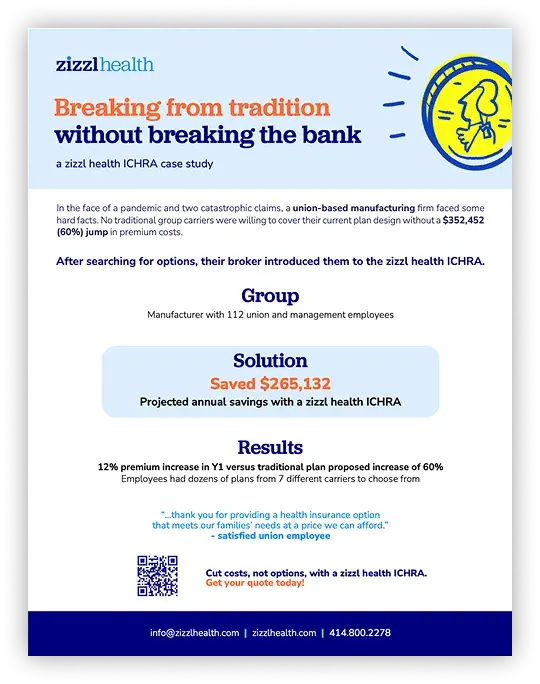 zizzl health ICHRA case study: Breaking from tradition without breaking the bank